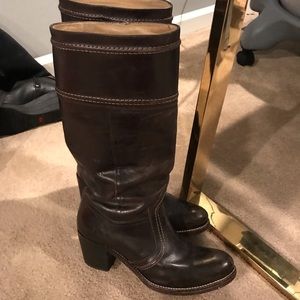 Frye Brown boots looks great with a dress or jeans
